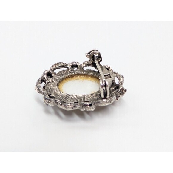 3 Vintage Brooch Avon Victorian Spring Faux Pearl Hand Painted Pin Romantic - Picture 10 of 14